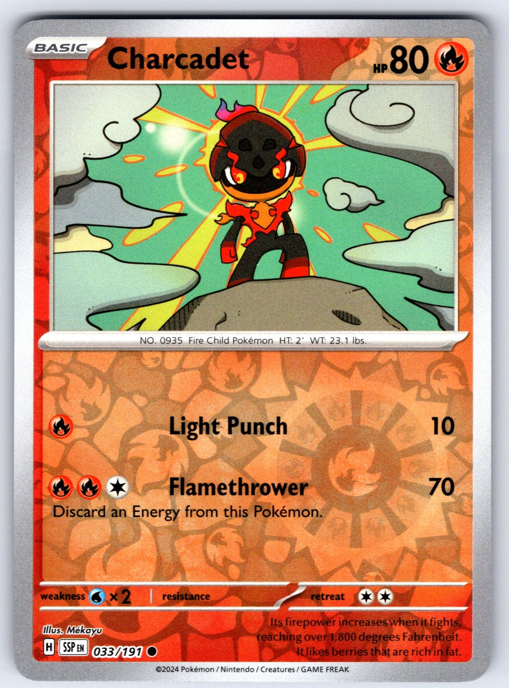 Charcadet Reverse Holo Common SV03: Obsidian Flames 043/197 NM 2023