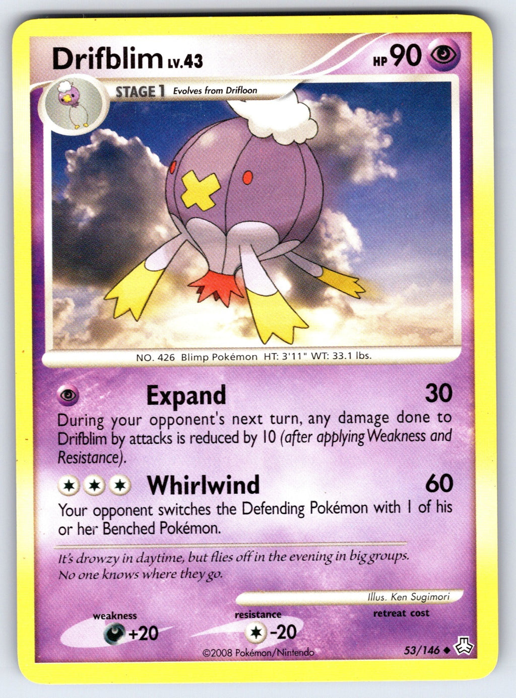 Drifblim Uncommon Legends Awakened 53/146 LP 2008