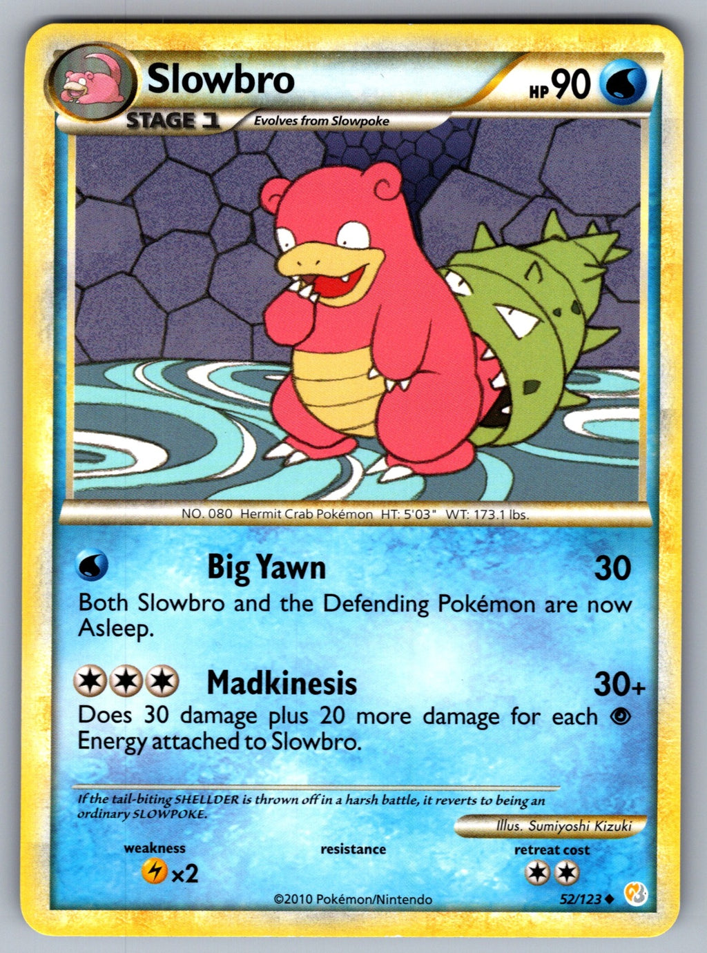 Slowbro Uncommon HeartGold SoulSilver 52/123 LP 2010