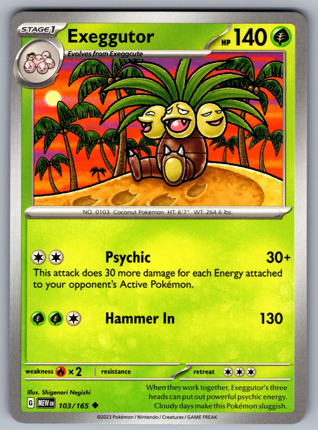 Exeggutor Uncommon SV: Scarlet & Violet 151 103/165 NM 2023