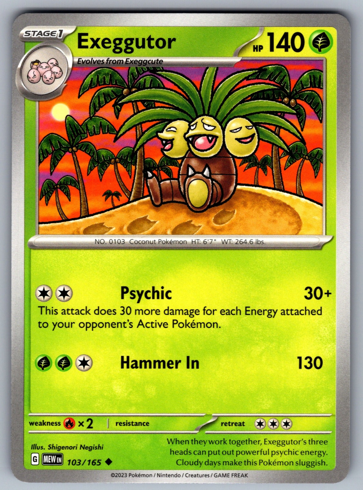Exeggutor Uncommon SV: Scarlet & Violet 151 103/165 NM 2023