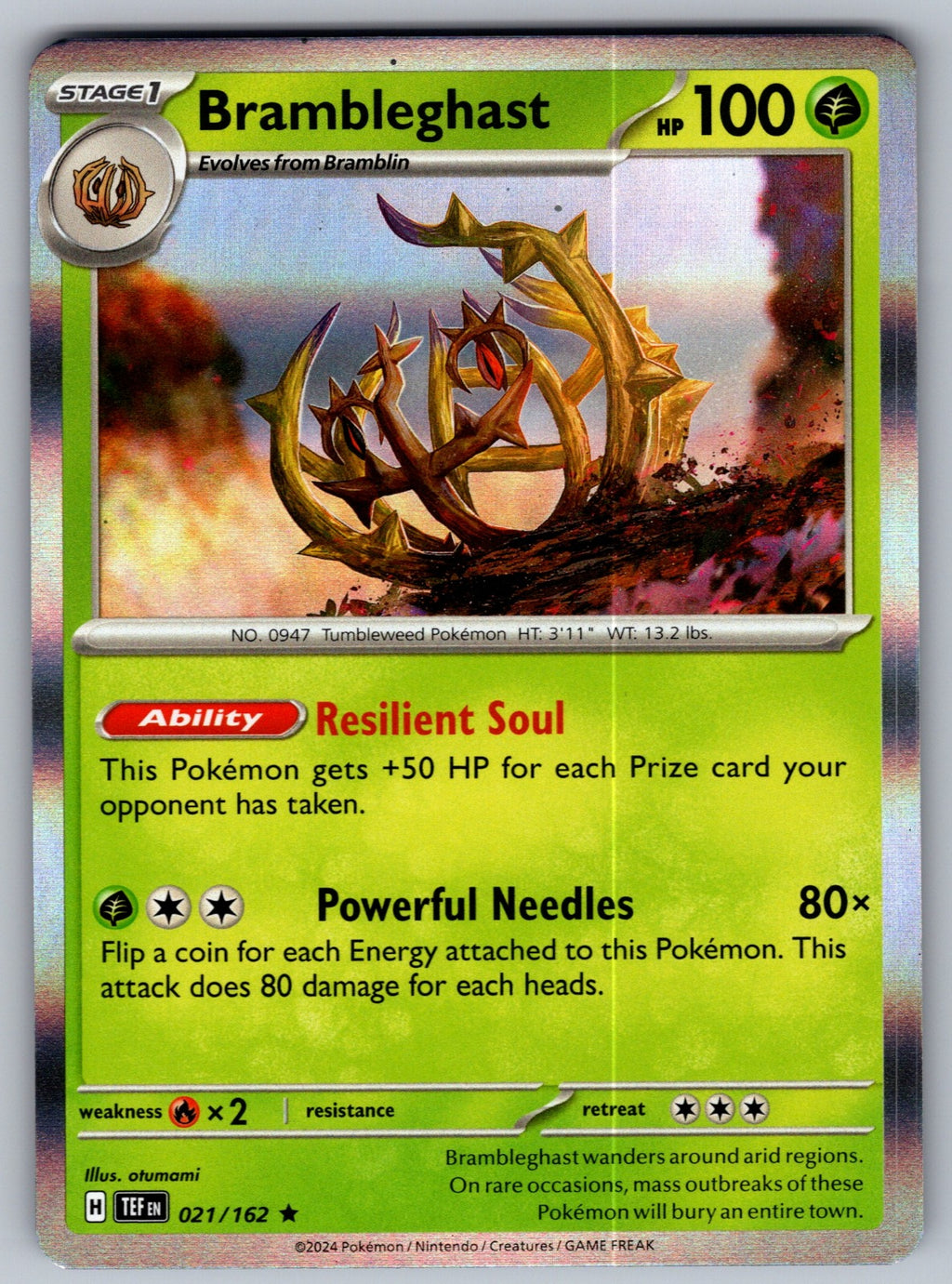Brambleghast Holo Rare SV05: Temporal Forces 021/162 NM 2024