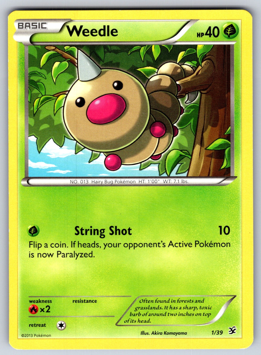 Weedle Common Kalos Starter Set 1/39 LP 2013