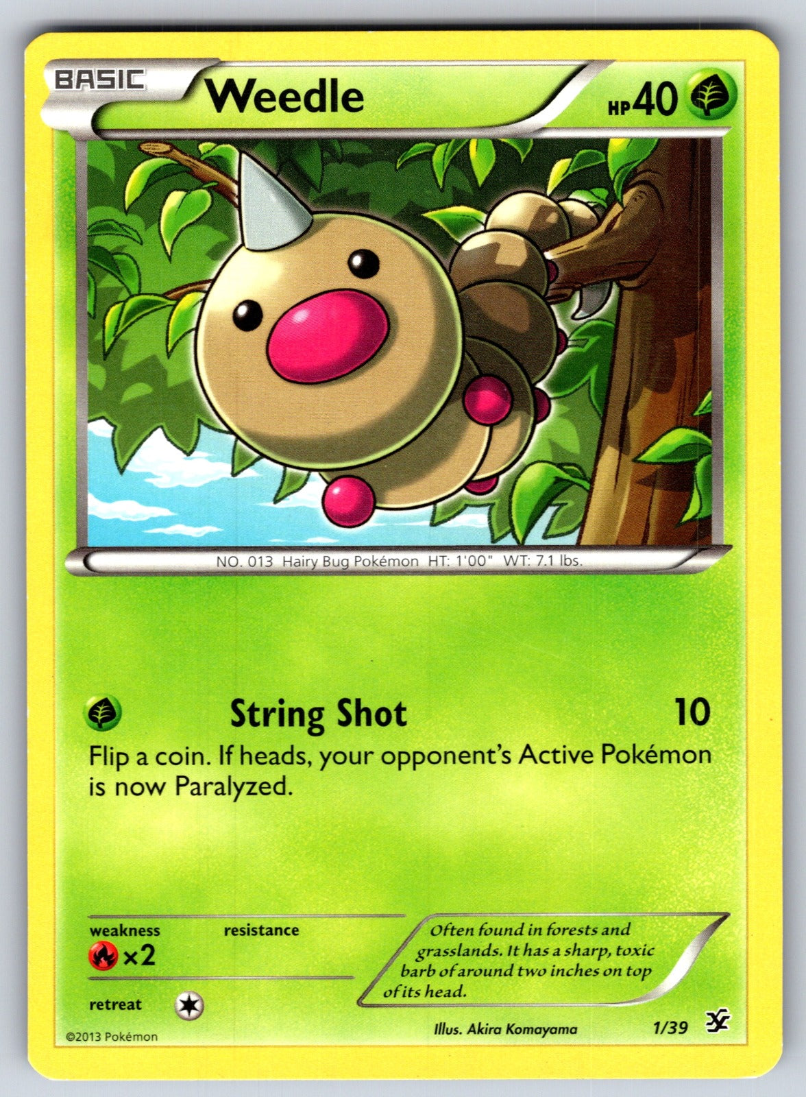 Weedle Common Kalos Starter Set 1/39 LP 2013