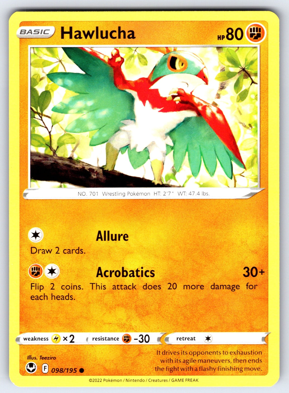 Hawlucha Common SWSH12: Silver Tempest 098/195 LP 2022