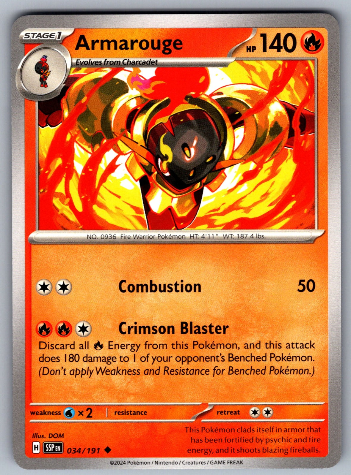 Armarouge Uncommon SV08: Surging Sparks 034/191 NM 2024