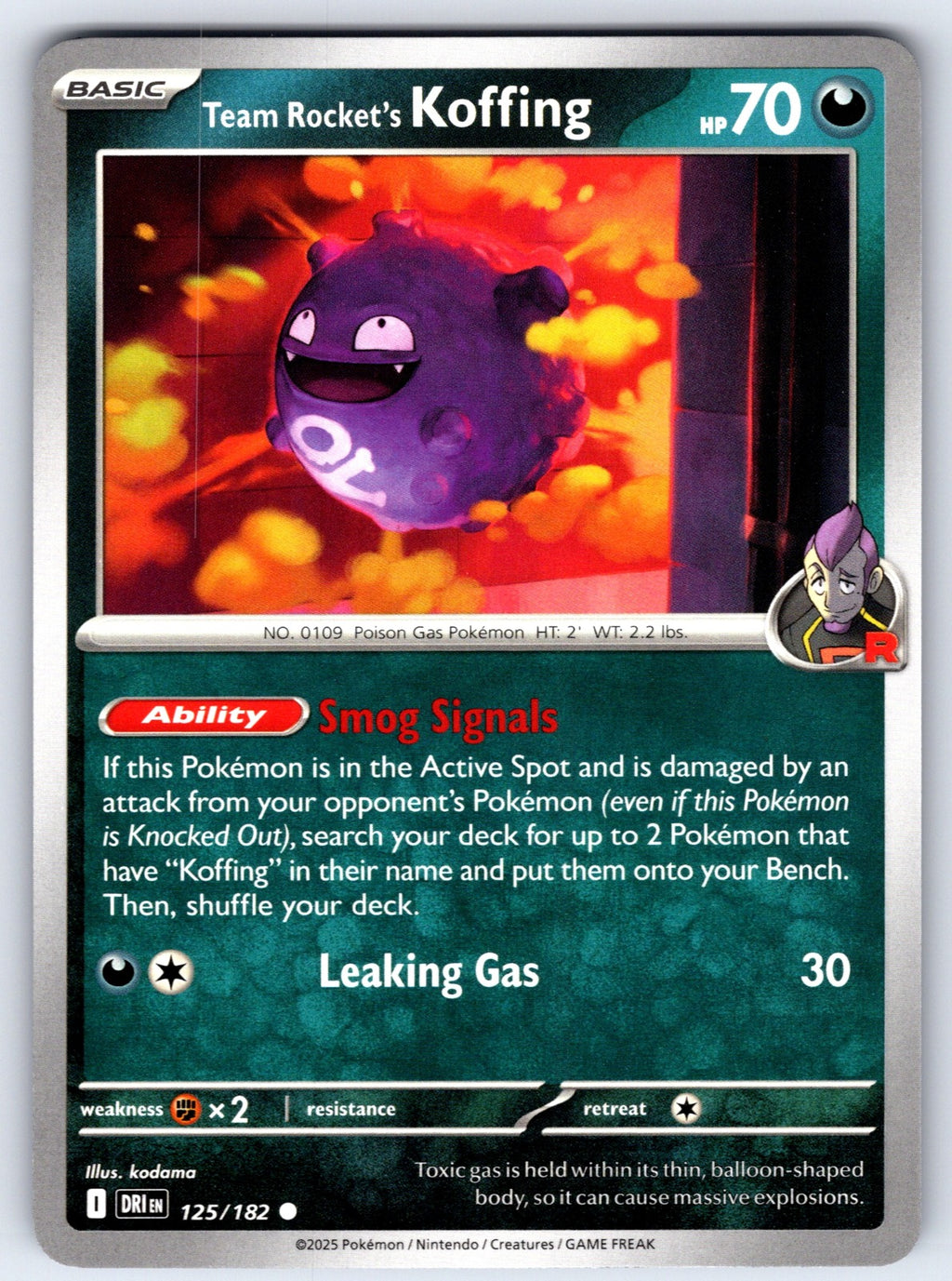Team Rocket's Koffing Common SV10: Destined Rivals 125/182 NM 2025