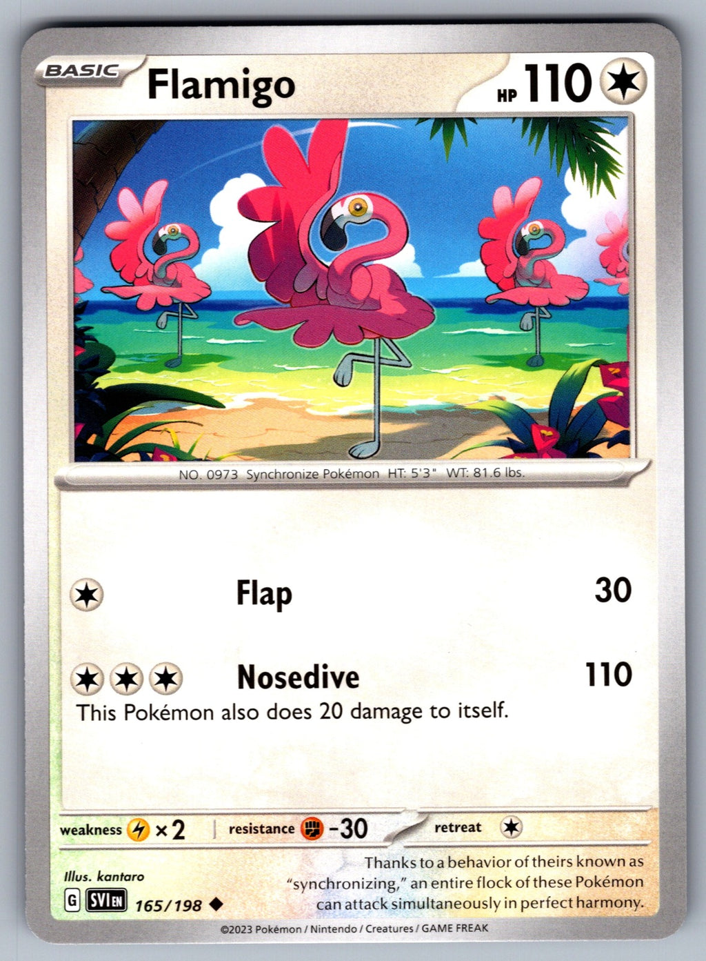 Flamigo Uncommon SV01: Scarlet & Violet Base Set 165/198 NM 2023