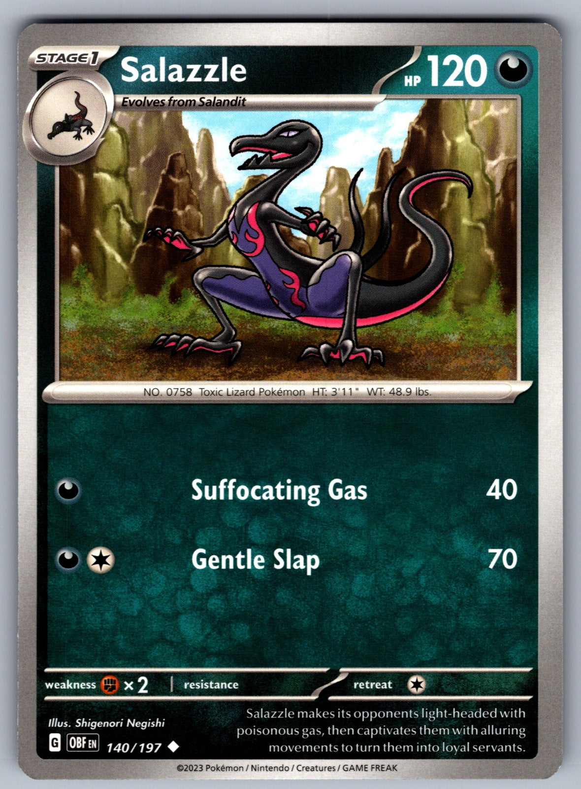 Salazzle Uncommon SV03: Obsidian Flames 140/197 NM 2023