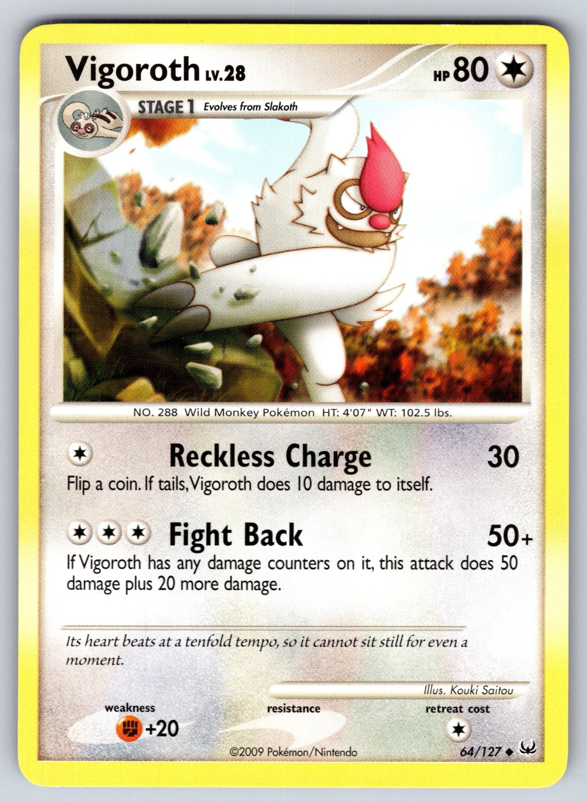 Vigoroth Uncommon Platinum 64/127 LP 2009