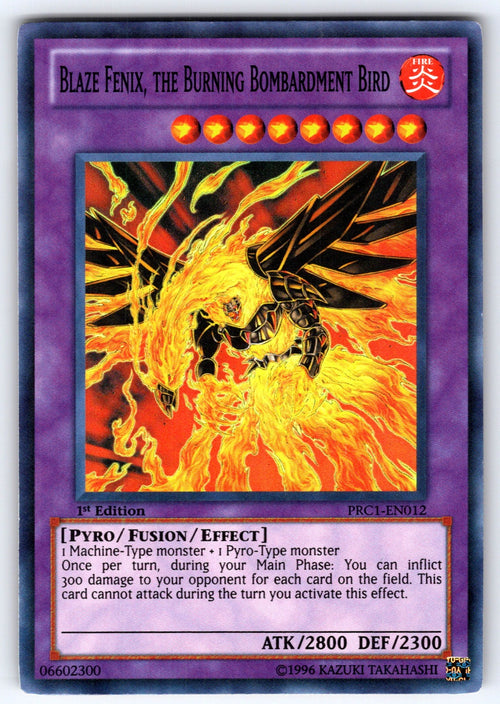 Blaze Fenix, the Burning Bombardment Bird 1st Edition Super Rare 2012 Premium Co
