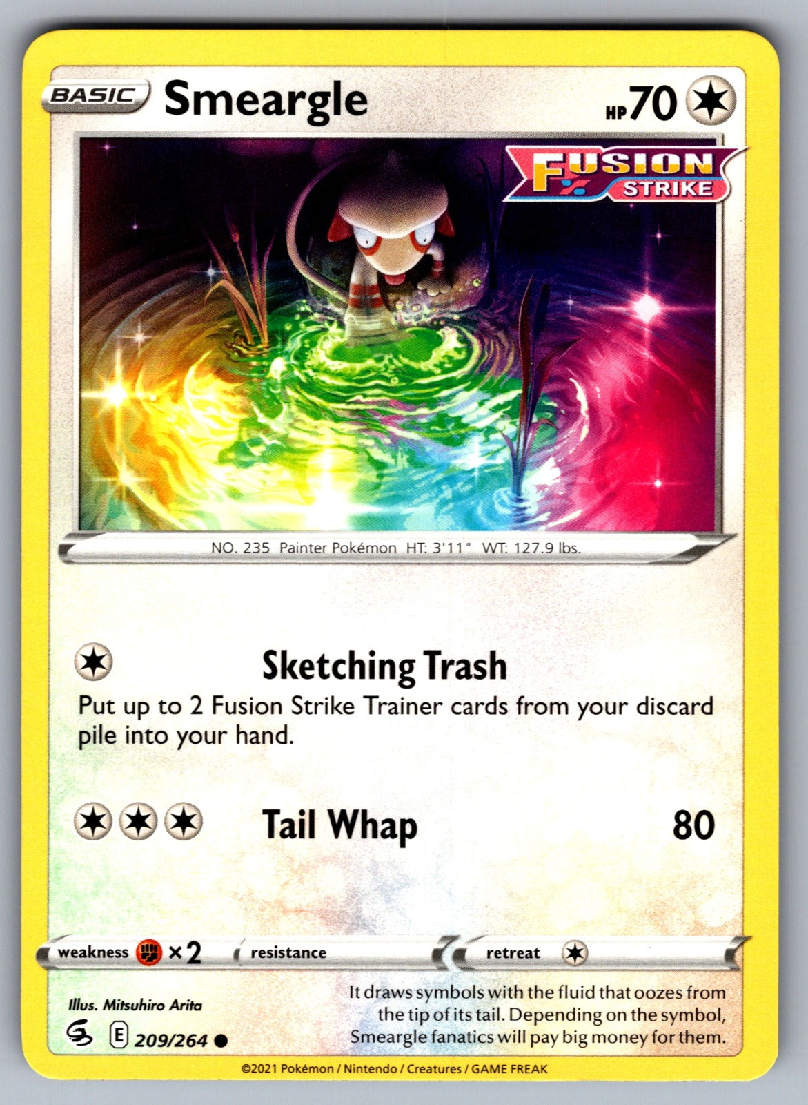 Smeargle Common SWSH08: Fusion Strike 209/264 NM 2021