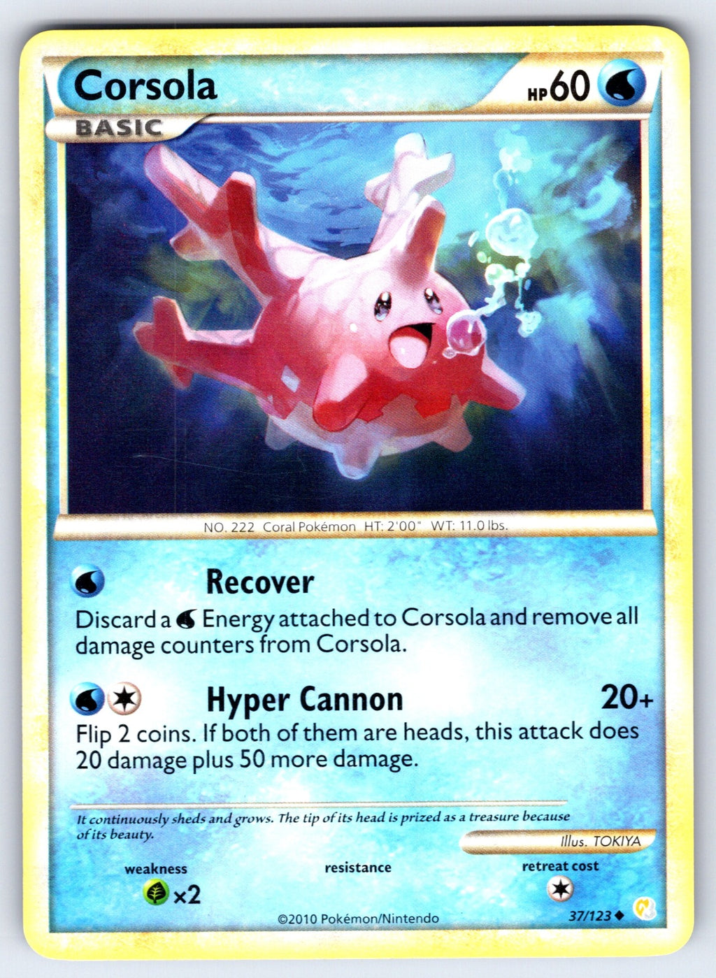 Corsola Uncommon HeartGold SoulSilver 37/123 LP 2010