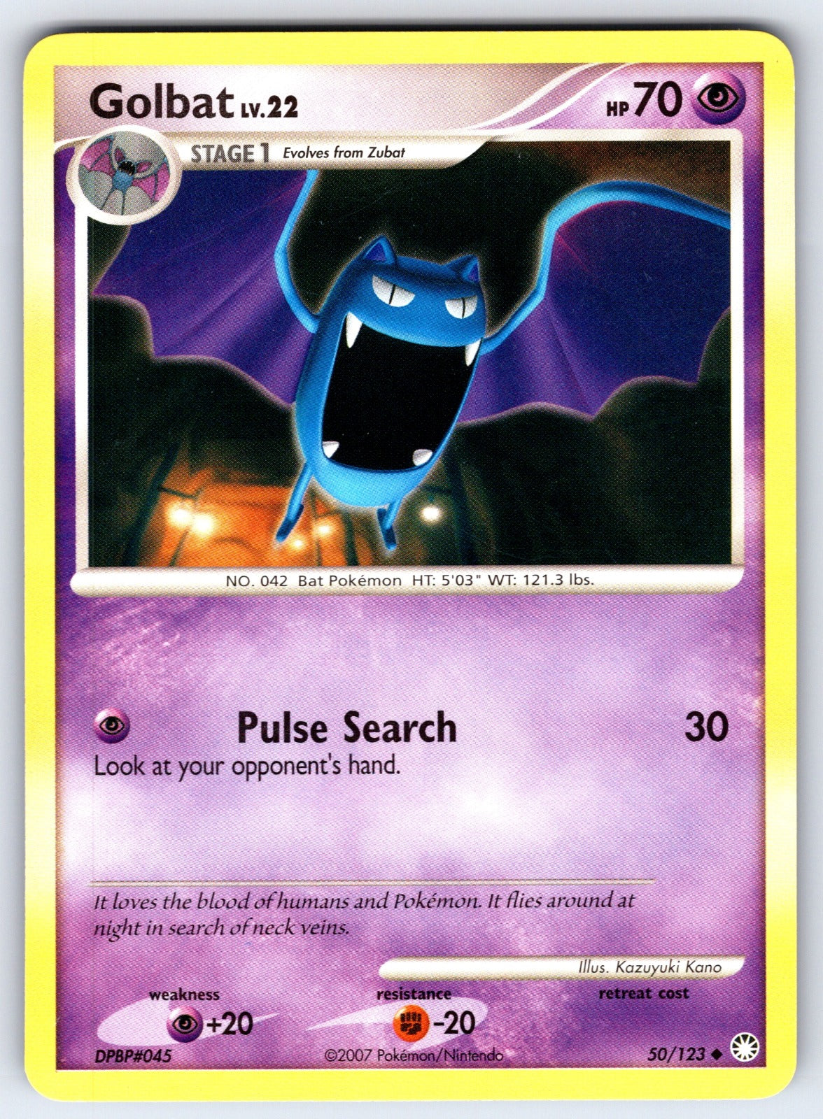 Golbat Uncommon Mysterious Treasures 50/123 LP 2007