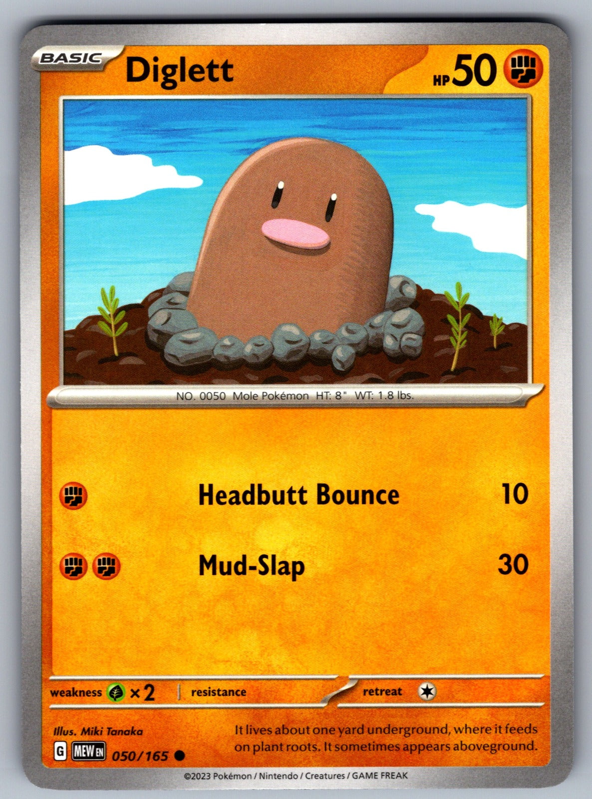 Diglett Common SV: Scarlet & Violet 151 050/165 NM 2023