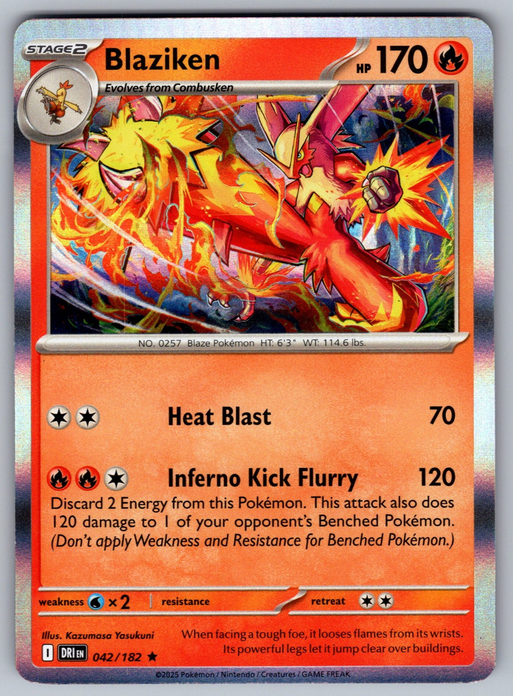 Blaziken Holo Rare SV10: Destined Rivals 042/182 NM 2025