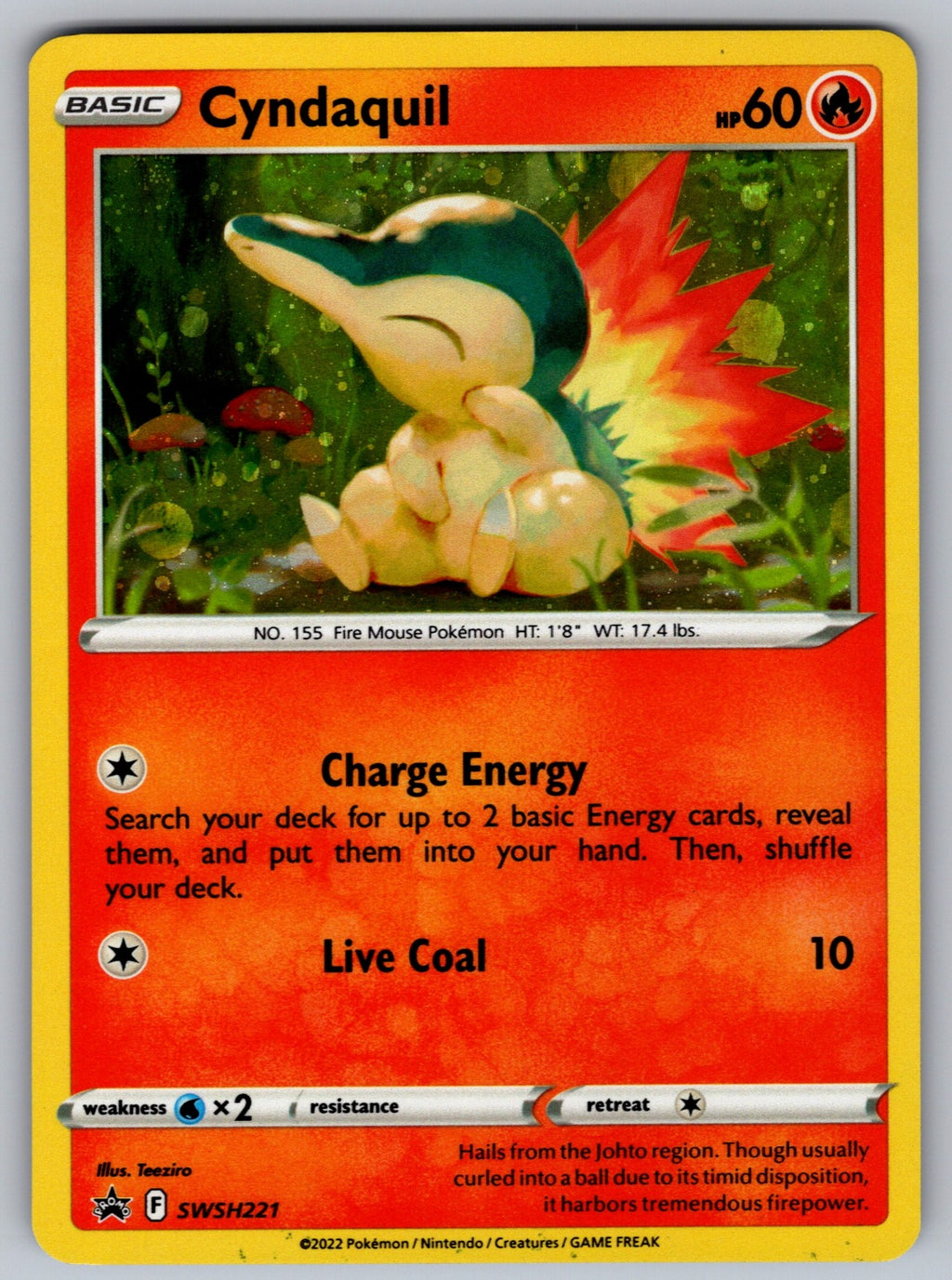 Cyndaquil Holo Promo SWSH: Sword & Shield Promo Cards SWSH221 NM 2019