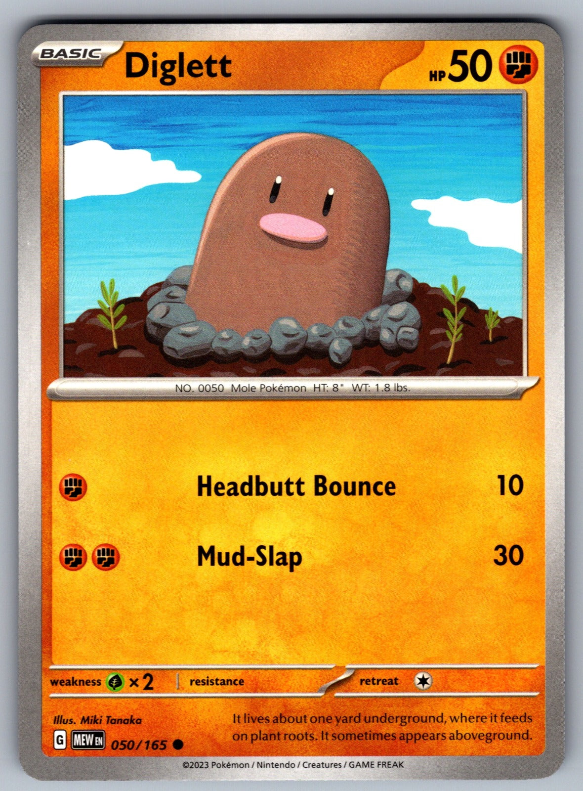 Diglett Common SV: Scarlet & Violet 151 050/165 NM 2023