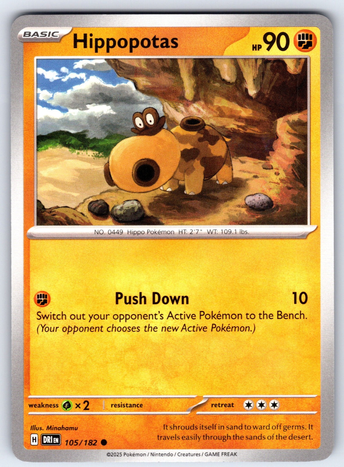 Hippopotas Common SV10: Destined Rivals 105/182 NM 2025