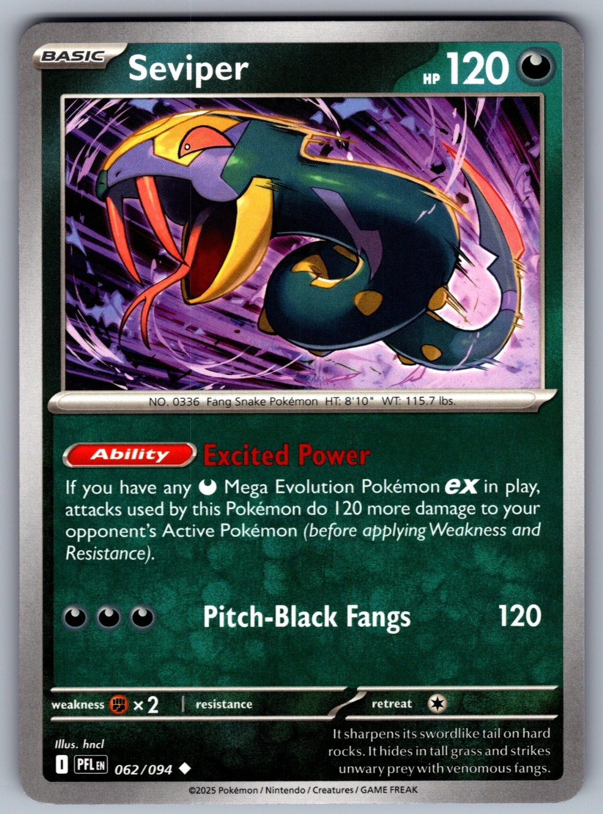 Seviper Uncommon ME02: Phantasmal Flames 062/094 NM 2025