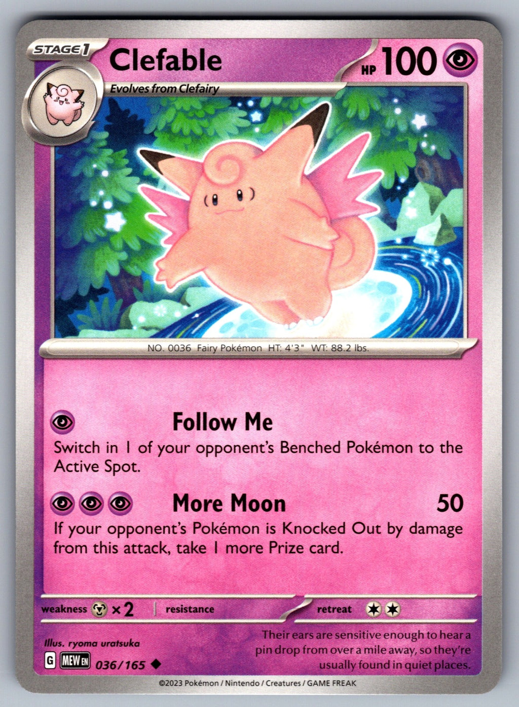 Clefable Uncommon SV: Scarlet & Violet 151 036/165 NM 2023