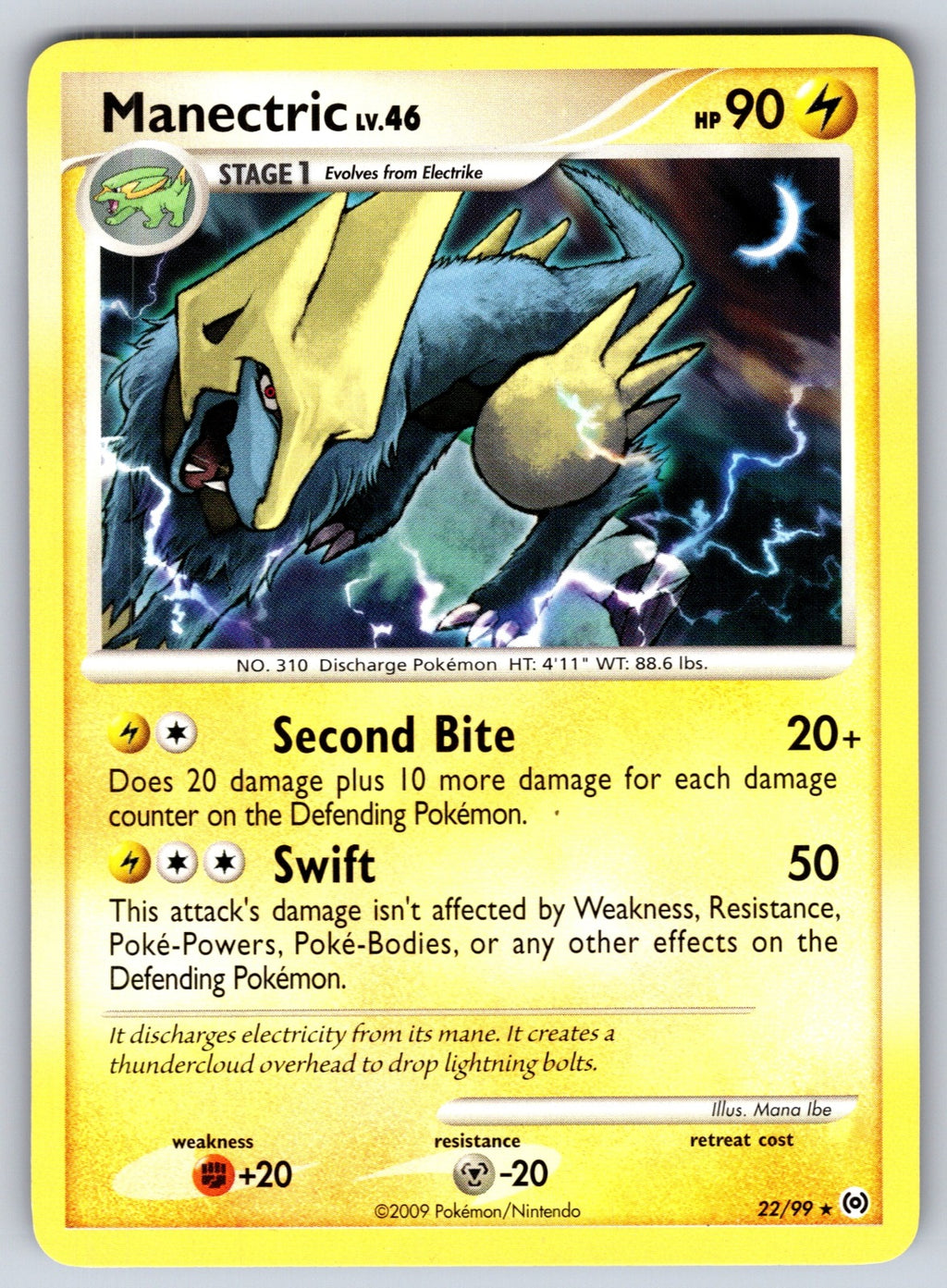Manectric (22) Rare Arceus 22/99 LP 2009