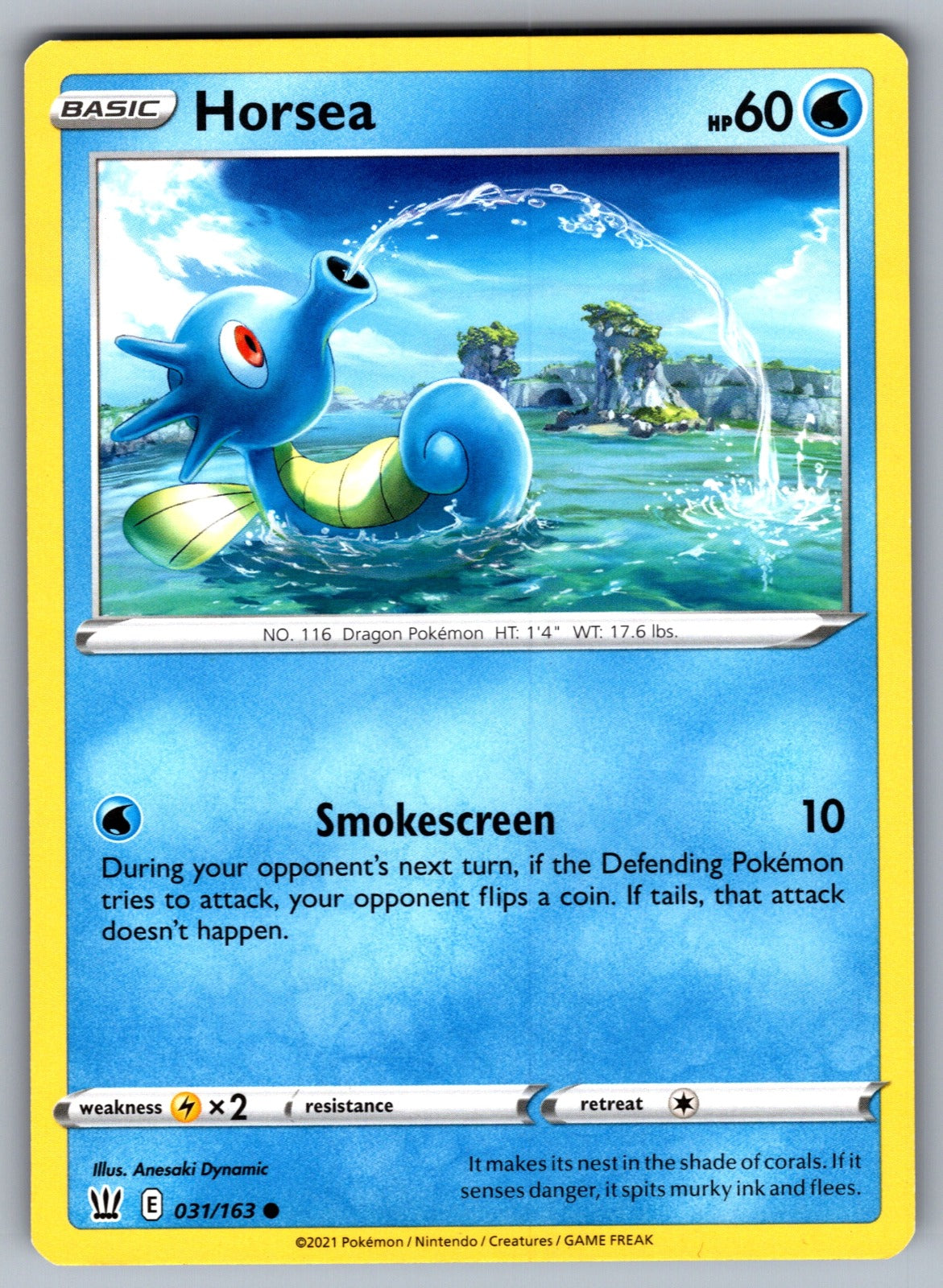 Horsea Common SWSH05: Battle Styles 031/163 NM 2021