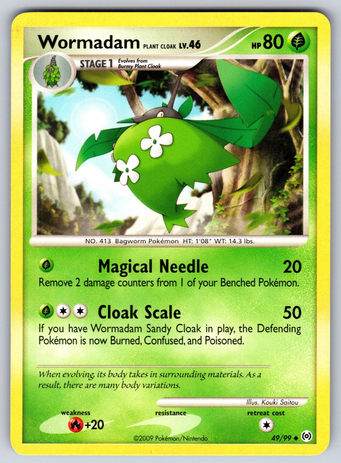 Wormadam Plant Cloak Uncommon Arceus 49/99 LP 2009