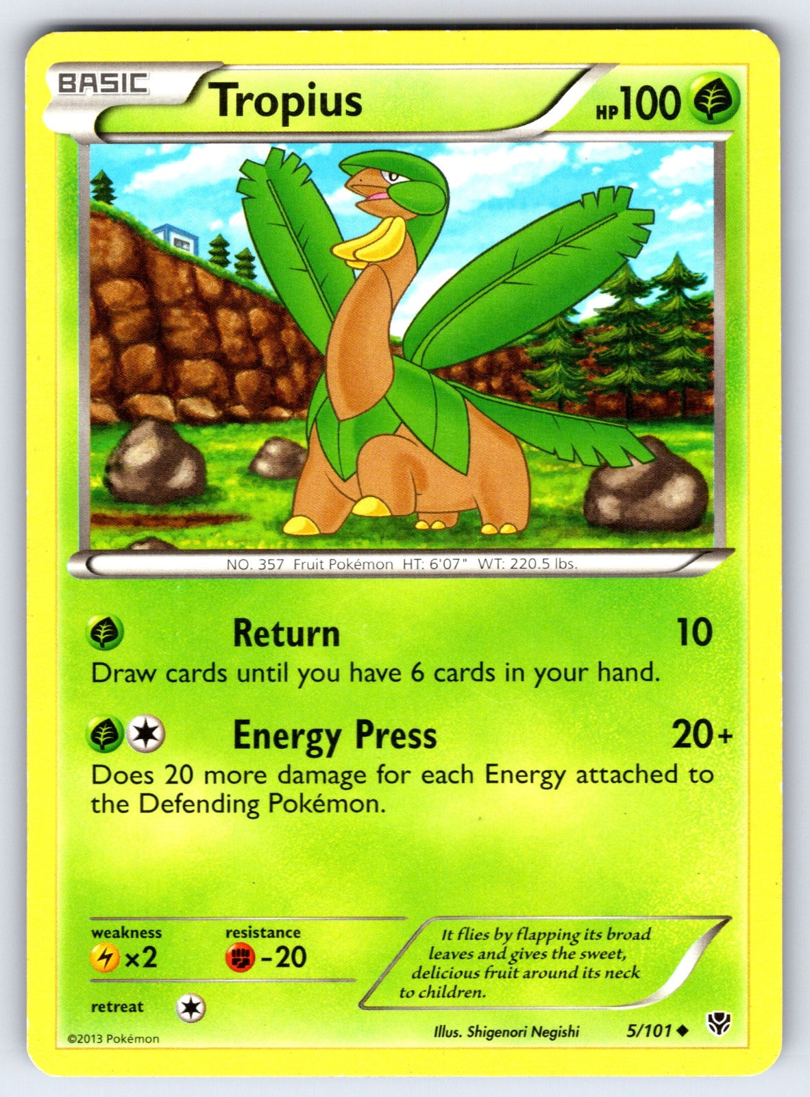 Tropius Uncommon Plasma Blast 5/101 LP 2013