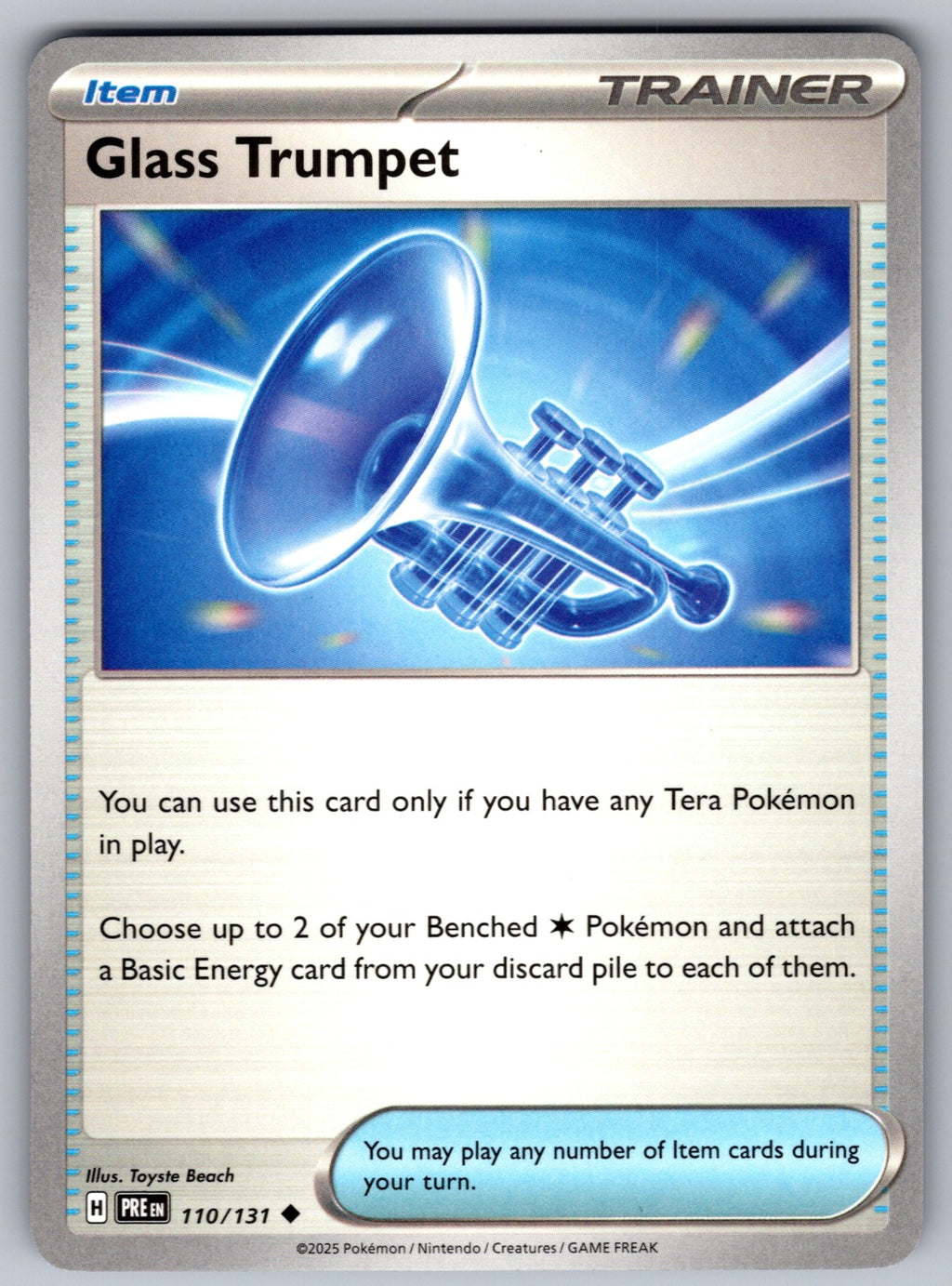 Glass Trumpet Uncommon SV: Prismatic Evolutions 110/131 NM 2025