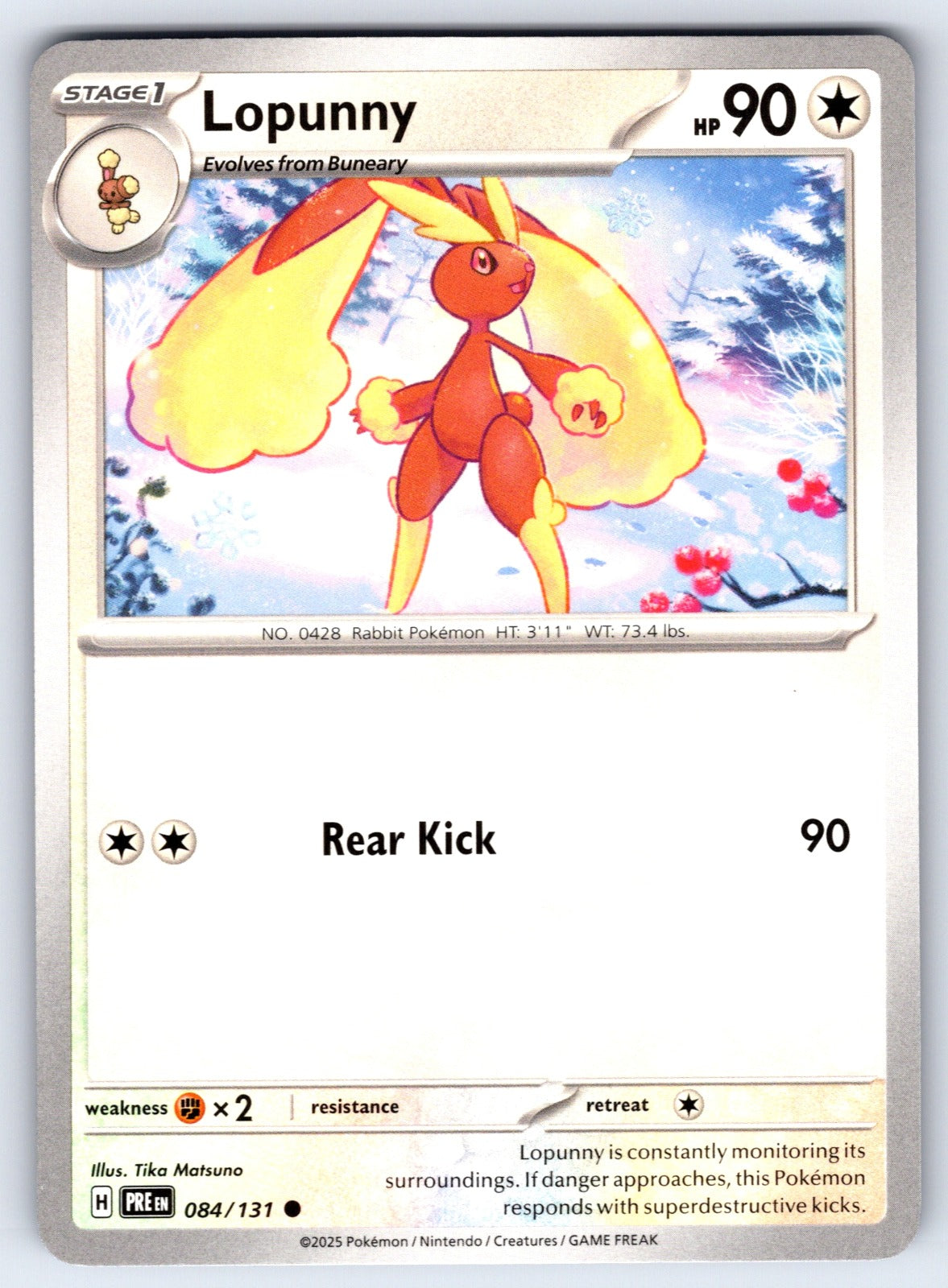 Lopunny Common SV: Prismatic Evolutions 084/131 NM 2025