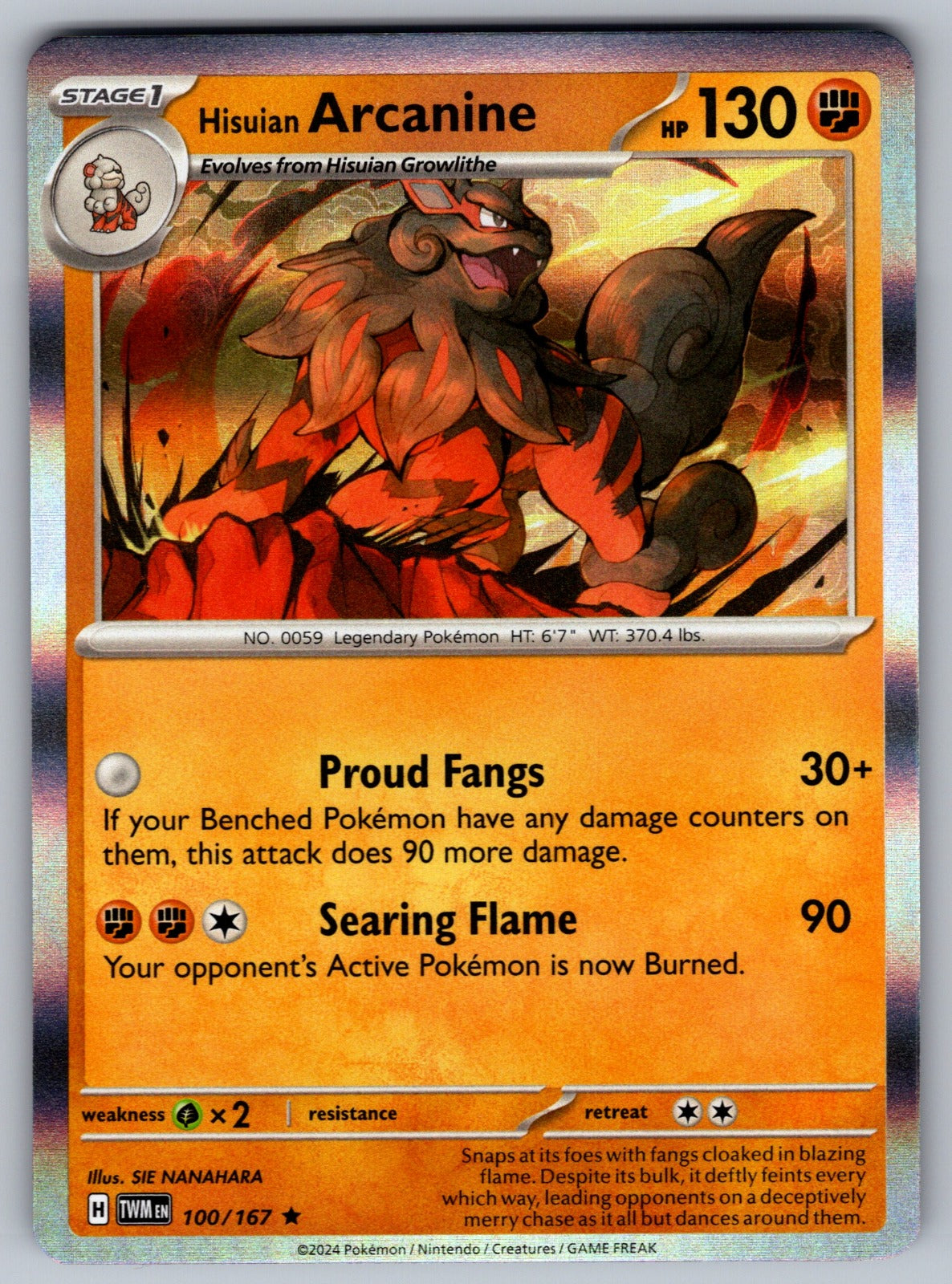 Hisuian Arcanine - (Cosmos Holo) Holo Rare Blister Exclusives 100/167 NM 2026