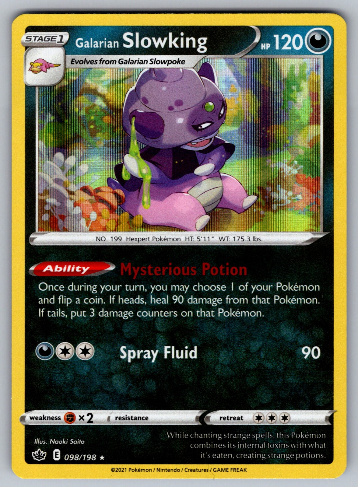 Galarian Slowking Holo Rare SWSH06: Chilling Reign 098/198 NM 2021