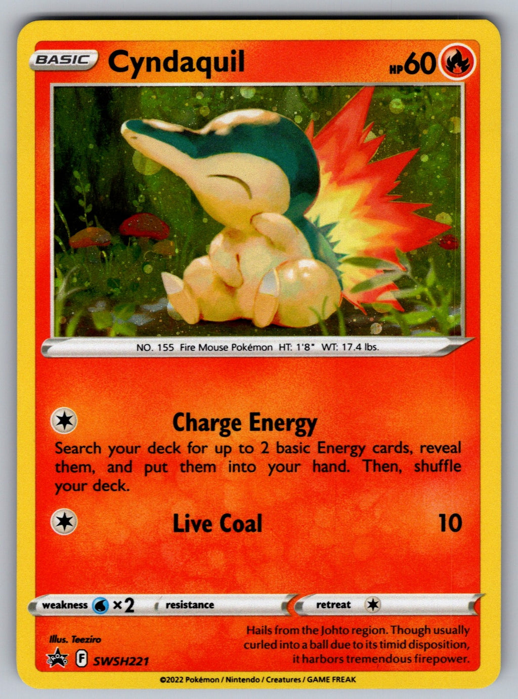 Cyndaquil Holo Promo SWSH: Sword & Shield Promo Cards SWSH221 NM 2019