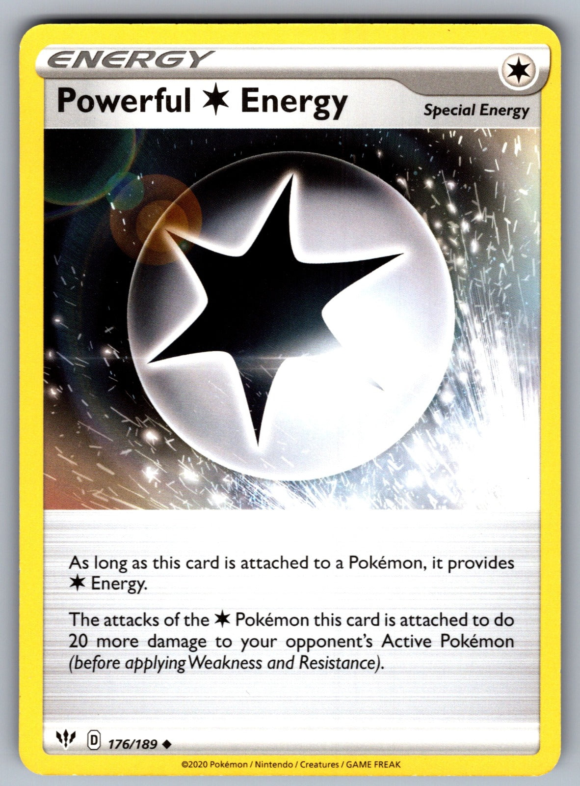 Powerful C Energy Uncommon SWSH03: Darkness Ablaze 176/189 NM 2020