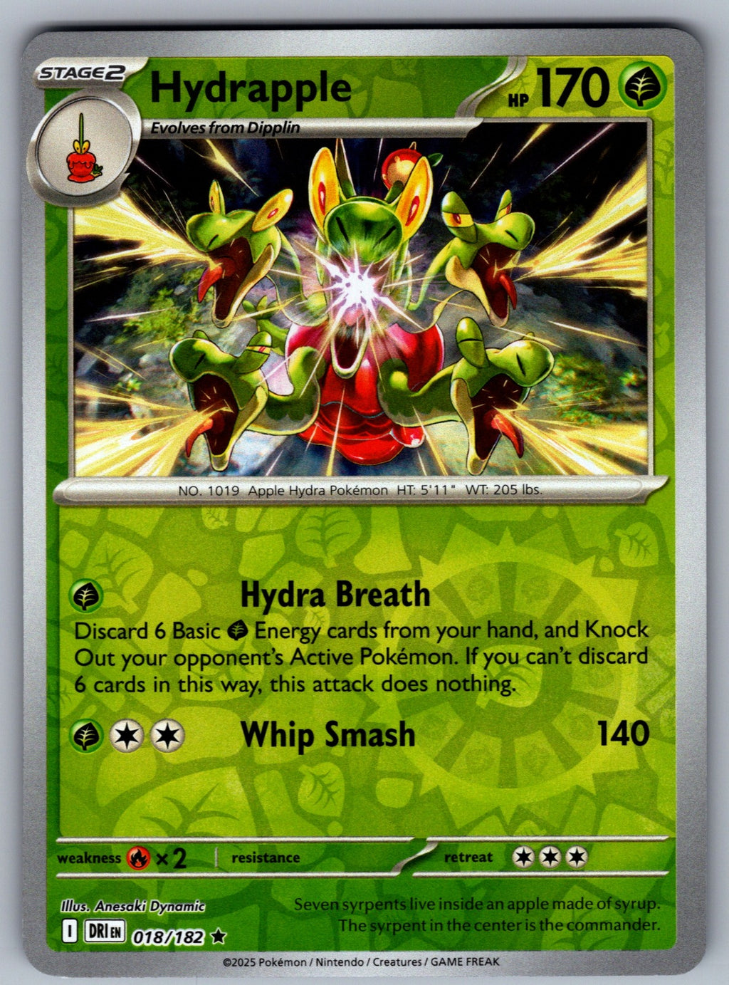 Hydrapple - Reverse Holo Rare SV10: Destined Rivals 018/182 NM 2025