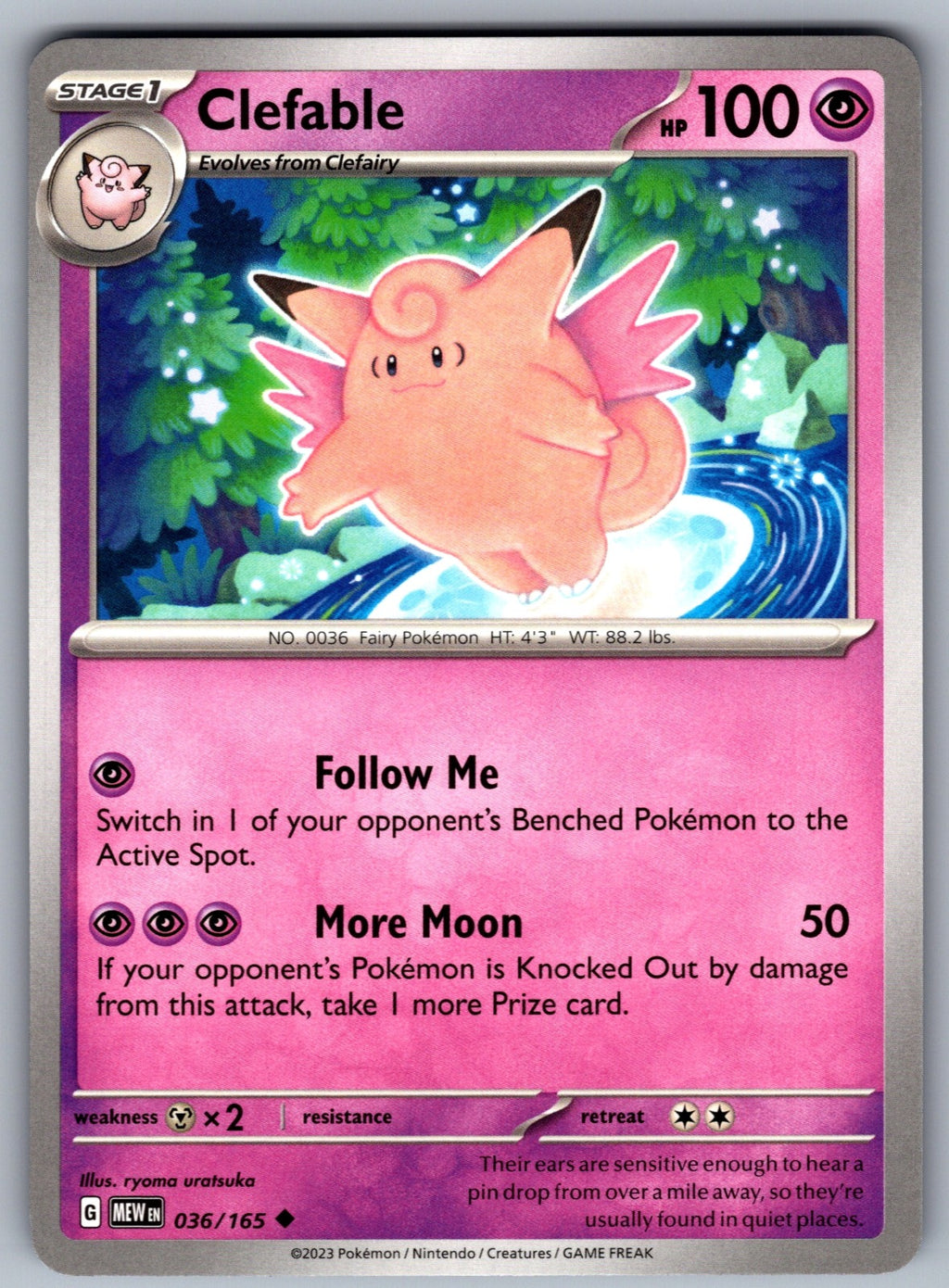 Clefable Uncommon SV: Scarlet & Violet 151 036/165 NM 2023