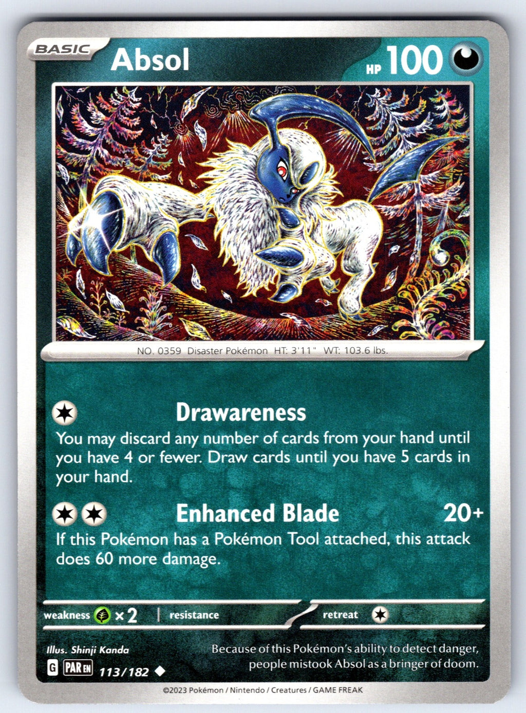 Absol Uncommon SV04: Paradox Rift 113/182 LP 2023