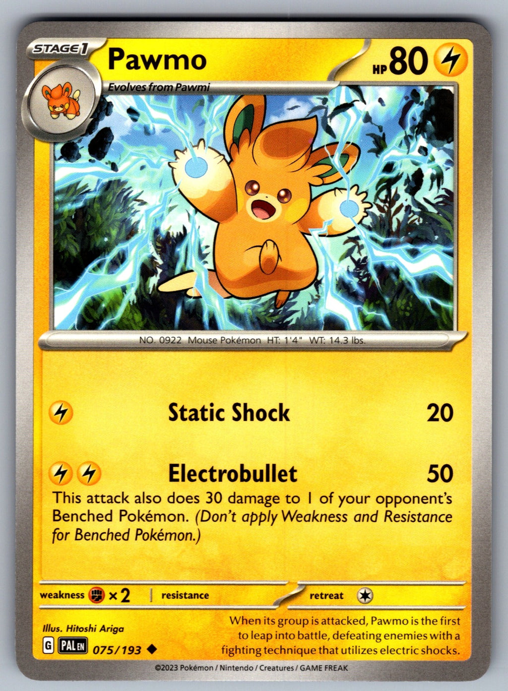 Pawmo Uncommon SV02: Paldea Evolved 075/193 NM 2023