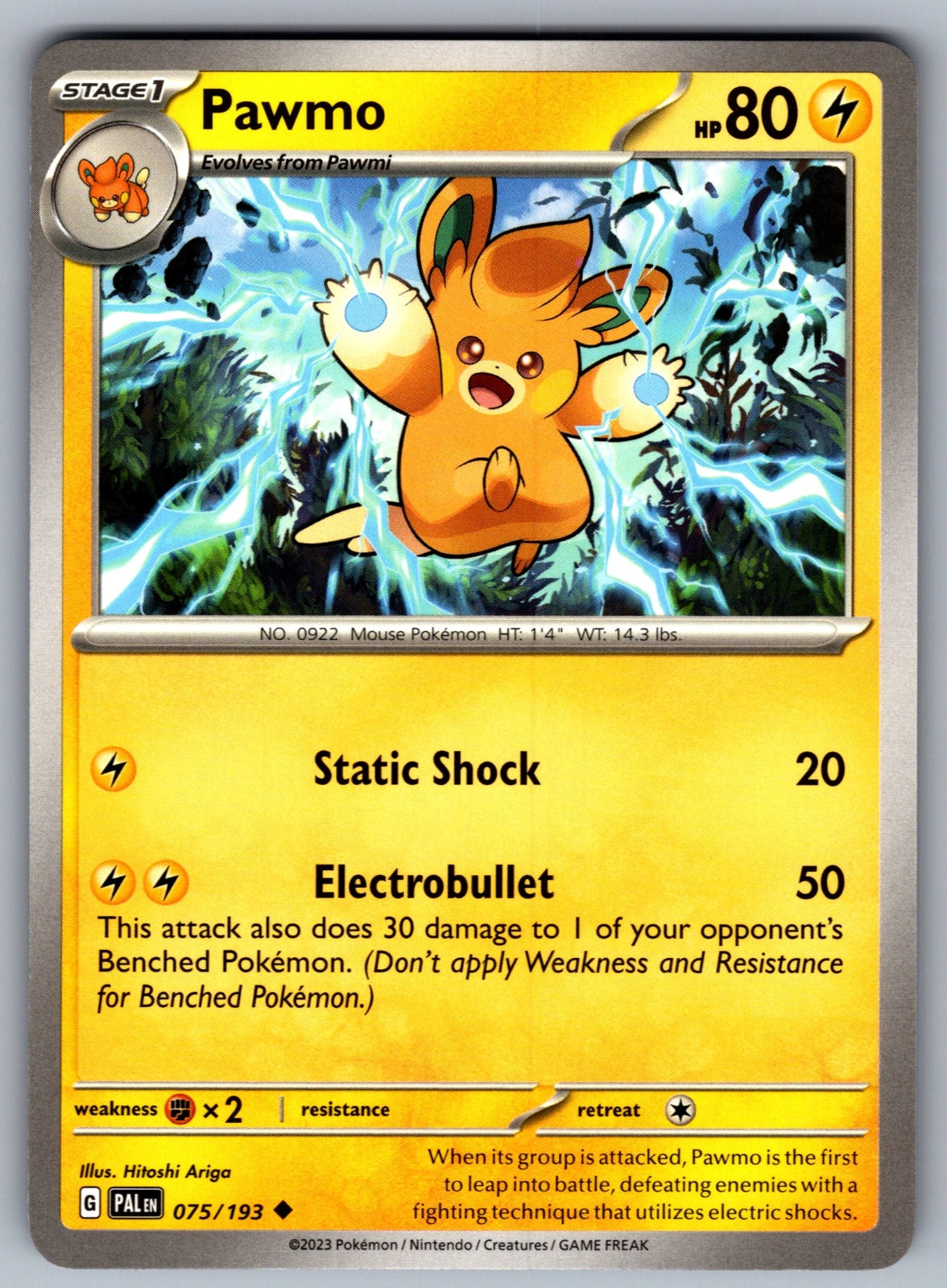 Pawmo Uncommon SV02: Paldea Evolved 075/193 NM 2023