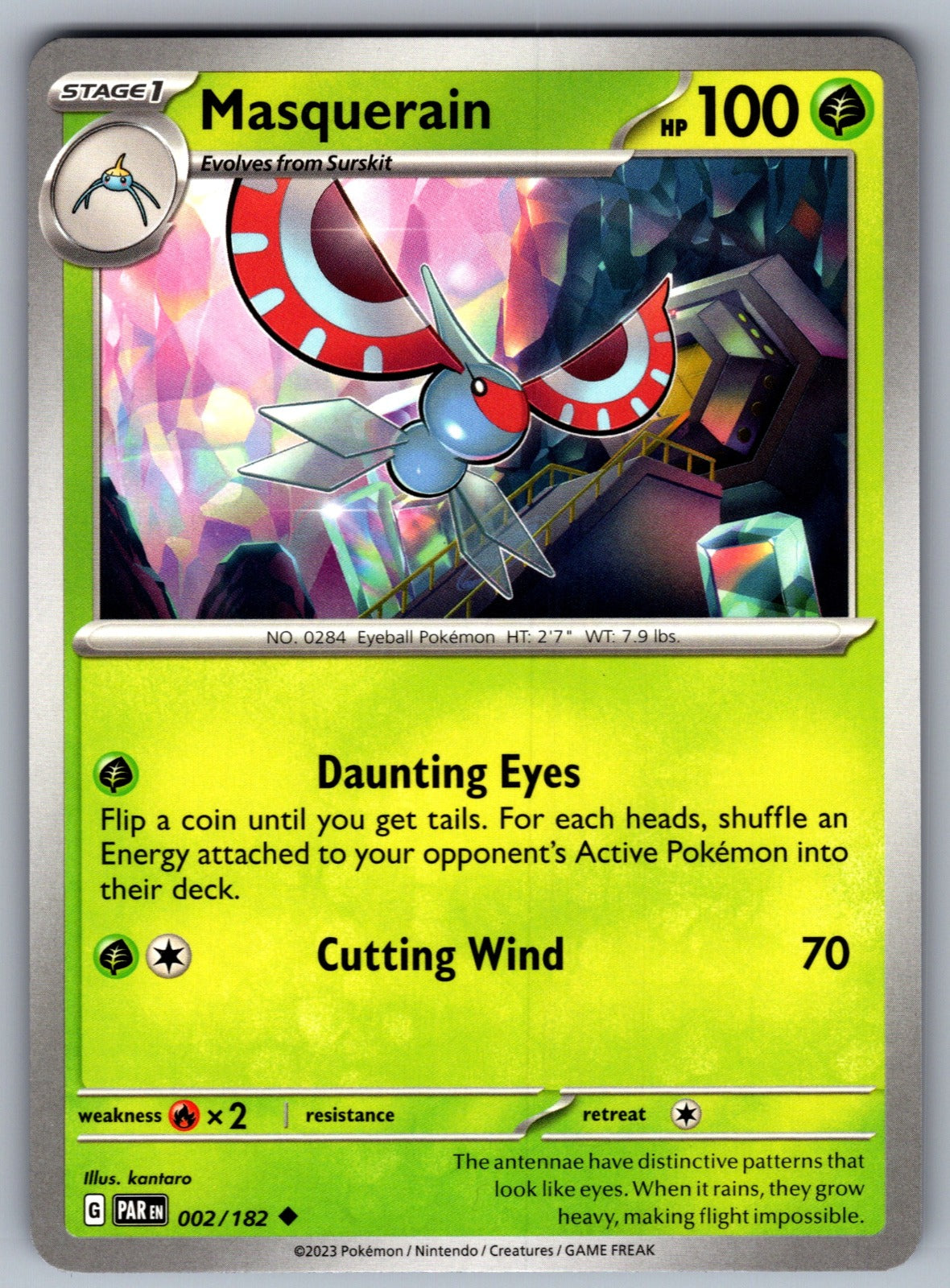 Masquerain Uncommon SV04: Paradox Rift 002/182 NM 2023