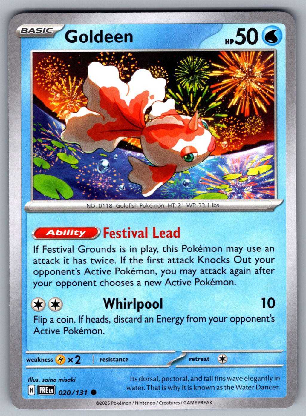 Goldeen Common SV: Prismatic Evolutions 020/131 NM 2025