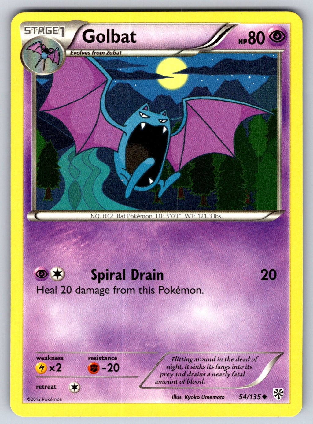 Golbat Uncommon Plasma Storm 54/135 LP 2013