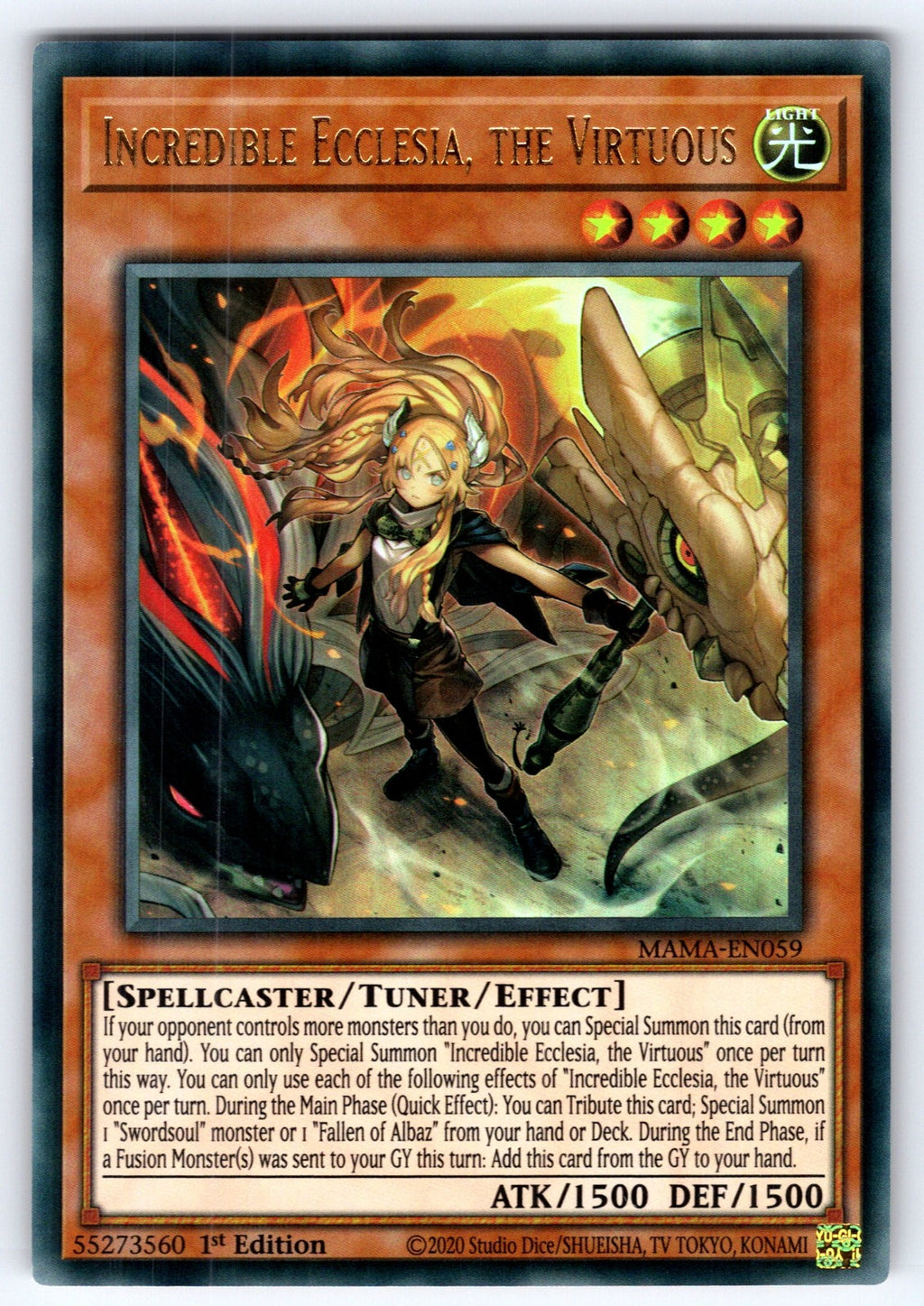 Incredible Ecclesia, the Virtuous 1st Edition Ultra Rare THE CHRONICLES DECK: Th