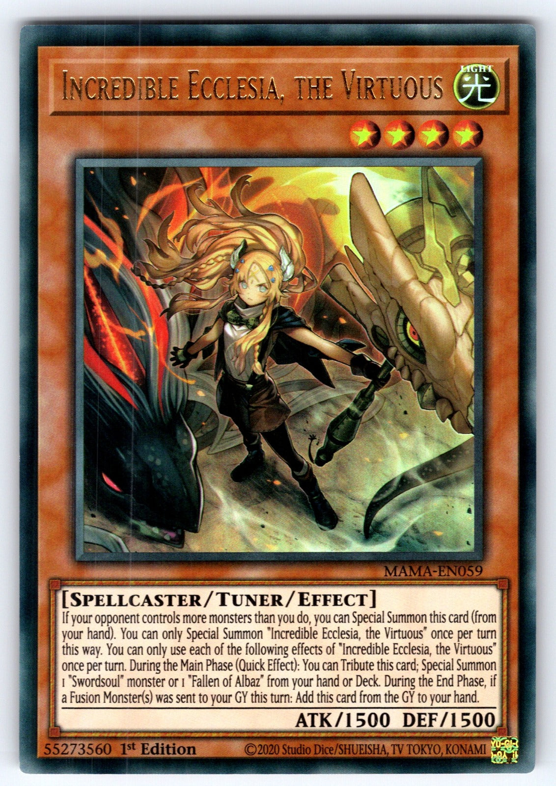 Incredible Ecclesia, the Virtuous 1st Edition Ultra Rare THE CHRONICLES DECK: Th