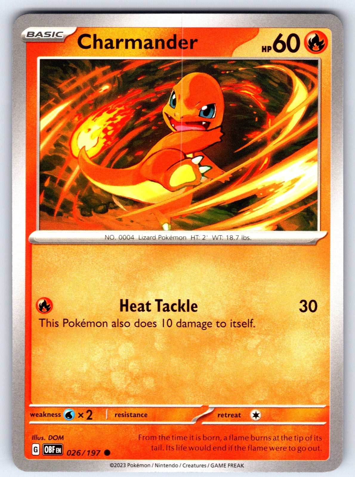 Charmander Common SV03: Obsidian Flames 026/197 NM 2023