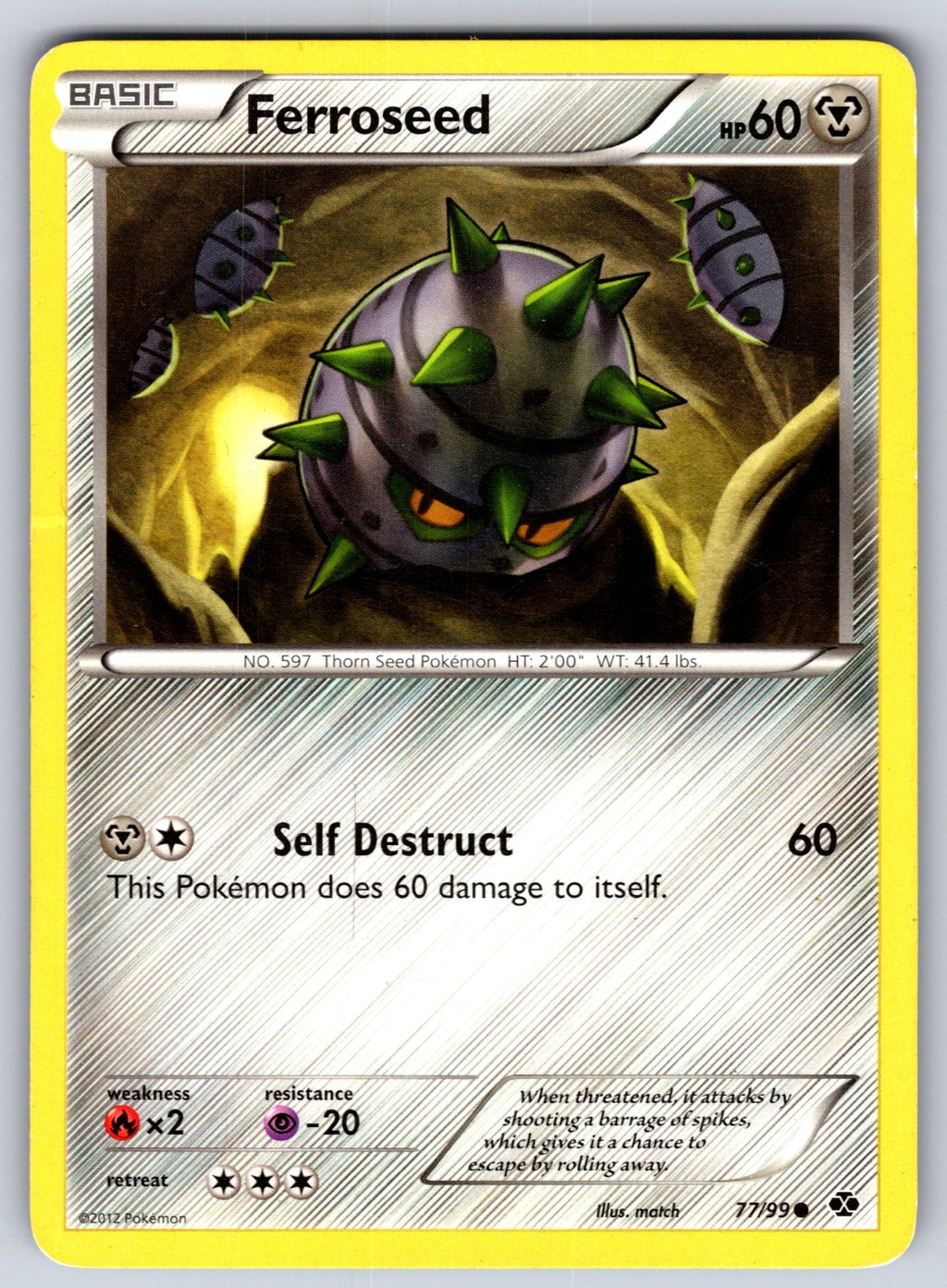Ferroseed Common Next Destinies 77/99 LP 2012