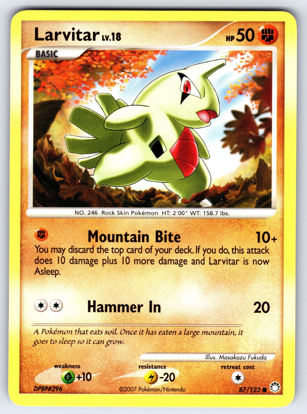 Larvitar Common Mysterious Treasures 87/123 LP 2007