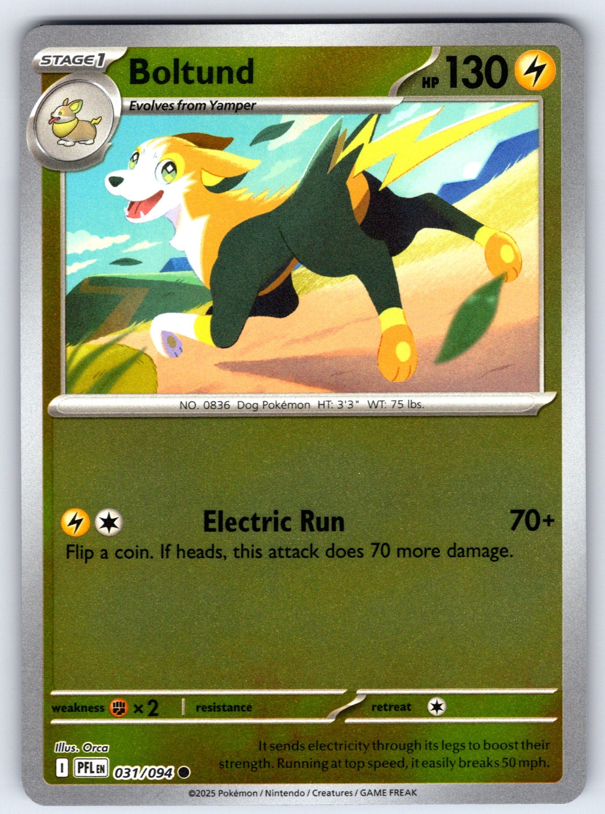 Boltund Reverse Holo Common ME02: Phantasmal Flames 031/094 NM 2025