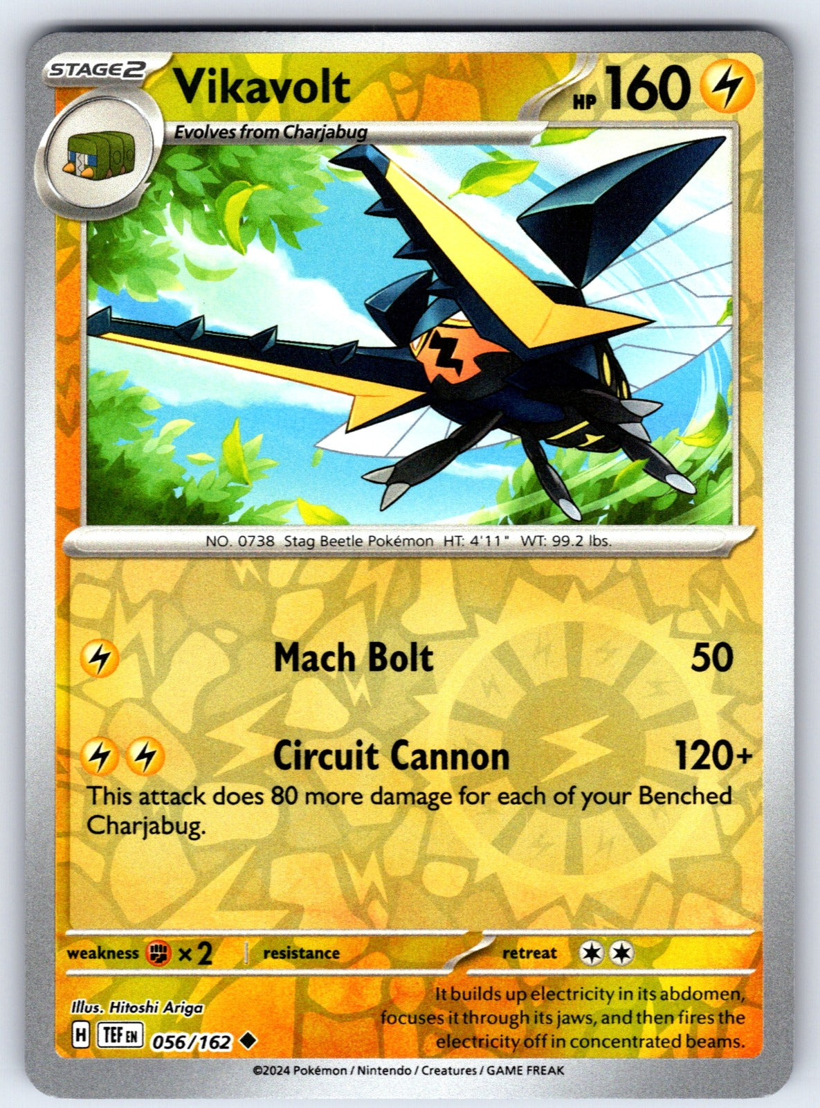Vikavolt Reverse Holo Uncommon SV05: Temporal Forces 056/162 NM 2024